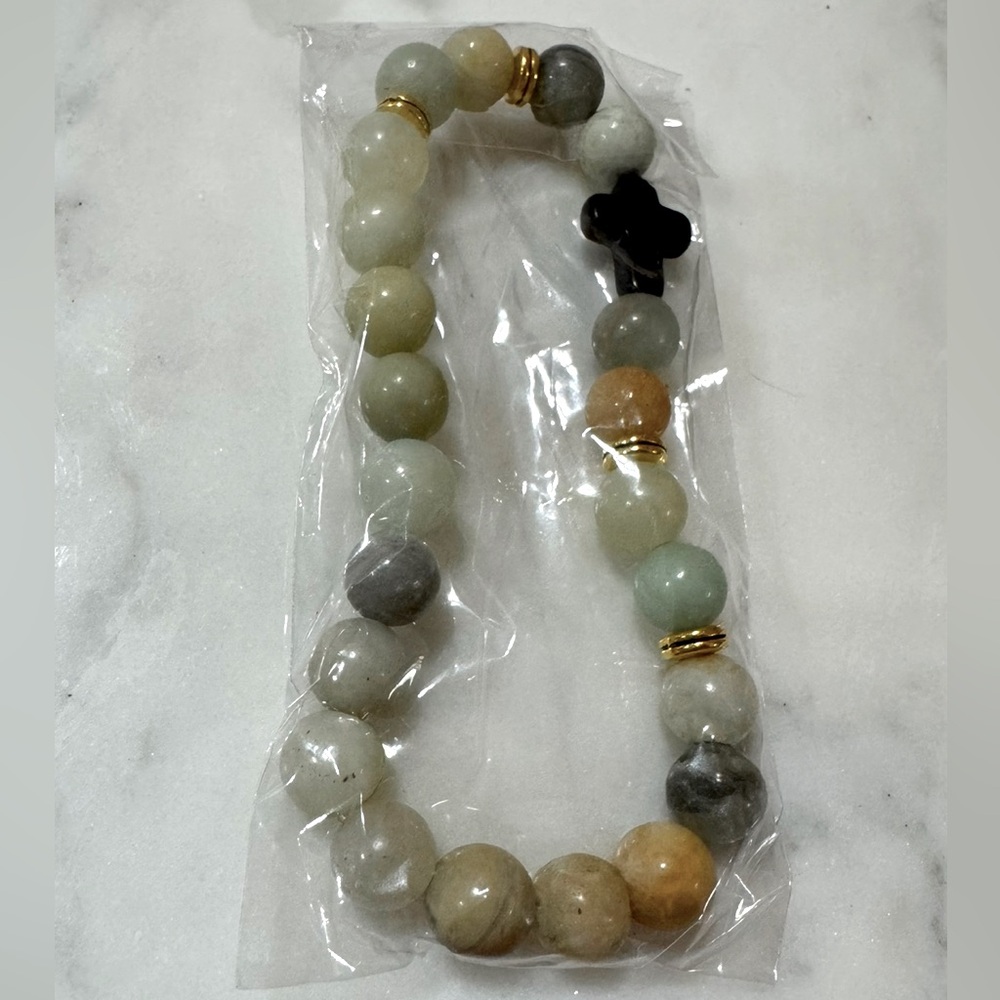 NEW Bead & Cross Bracelet